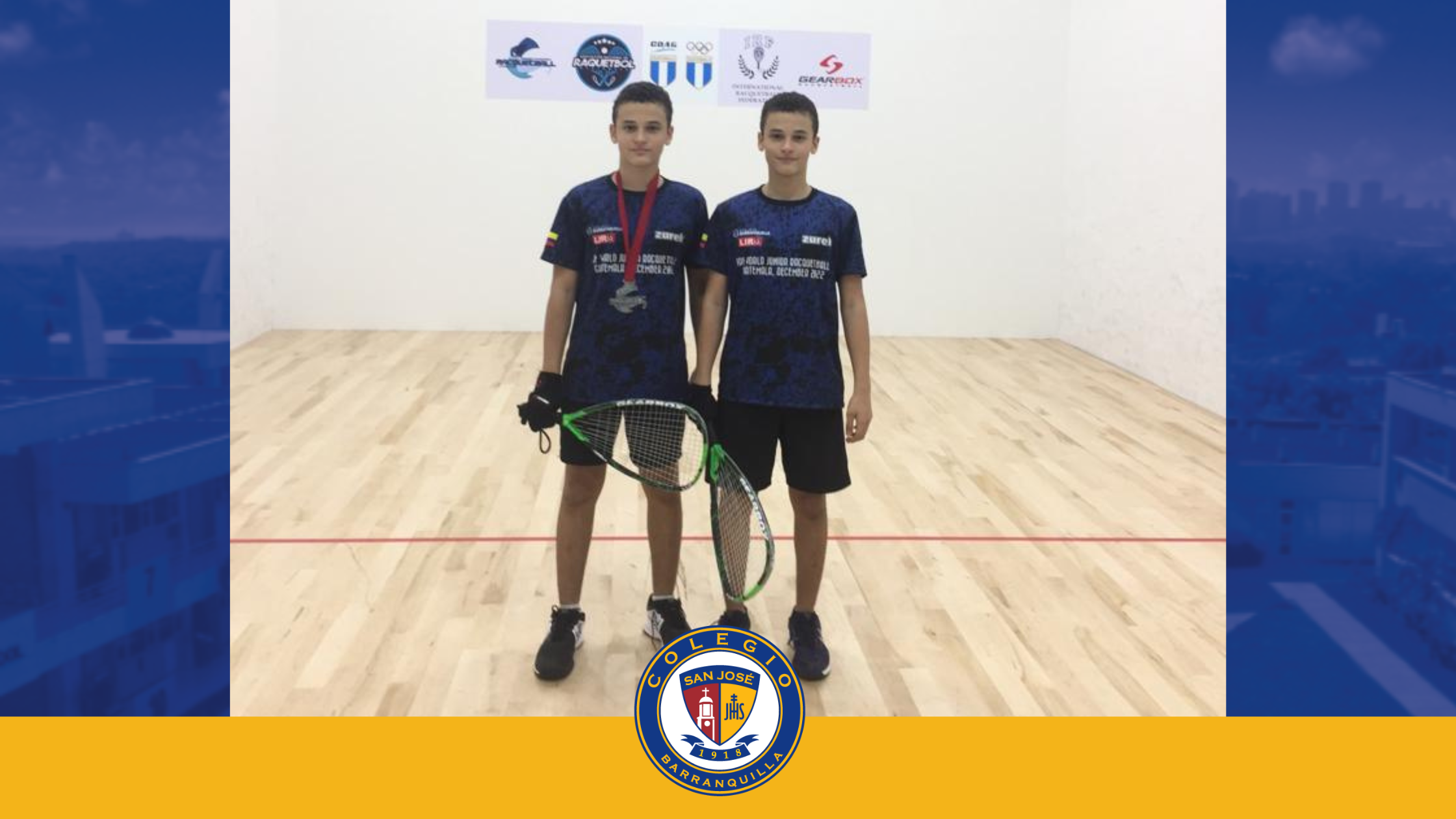 Raquetbolistas San José en podio de Guatemala Colegio San José
